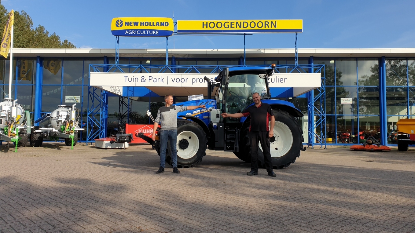 New Holland T6.145 EC geleverd aan M. van Noort Loon en Verhuurbedrijf